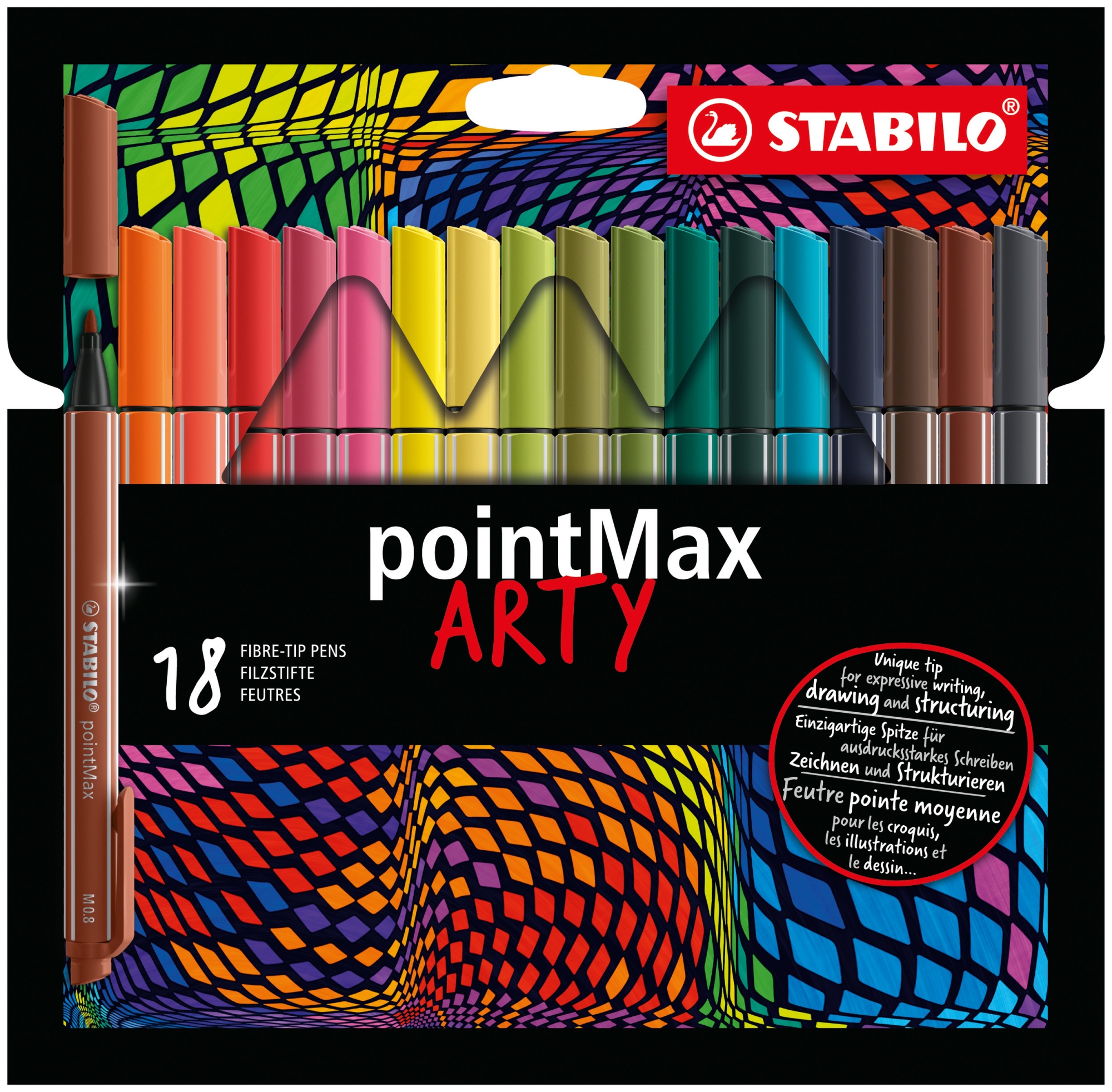pointMax ARTY rotulador de punta fina Medio Multicolor 18 pieza(s)