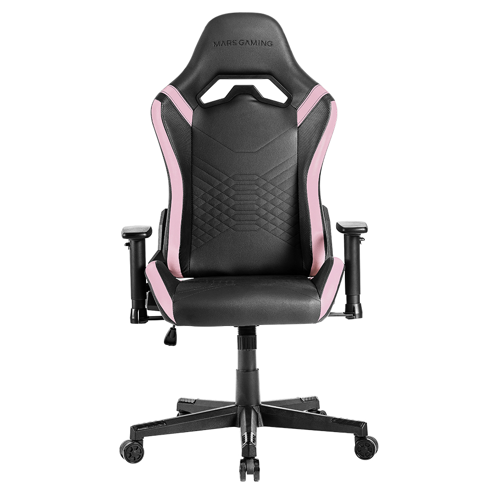 MGC-PRO, Silla Gaming Profesional, Acabado Cuero PU, Reposabrazos 2D y Respaldo Reclinable 135°, Cojines Lumbar y Cervical Soft-Touch, Ruedas XL y Pistón Gas Clase 4, Rosa