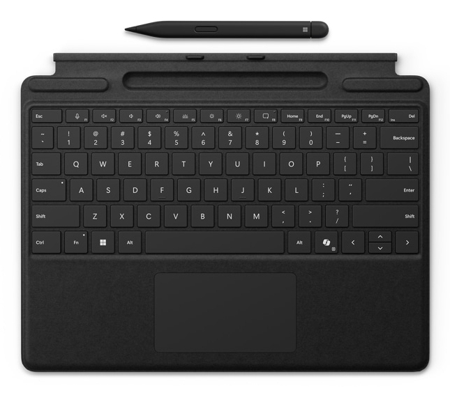 Surface Pro Keyboard with Slim Pen for Business AZERTY Francés Microsoft Cover port Negro