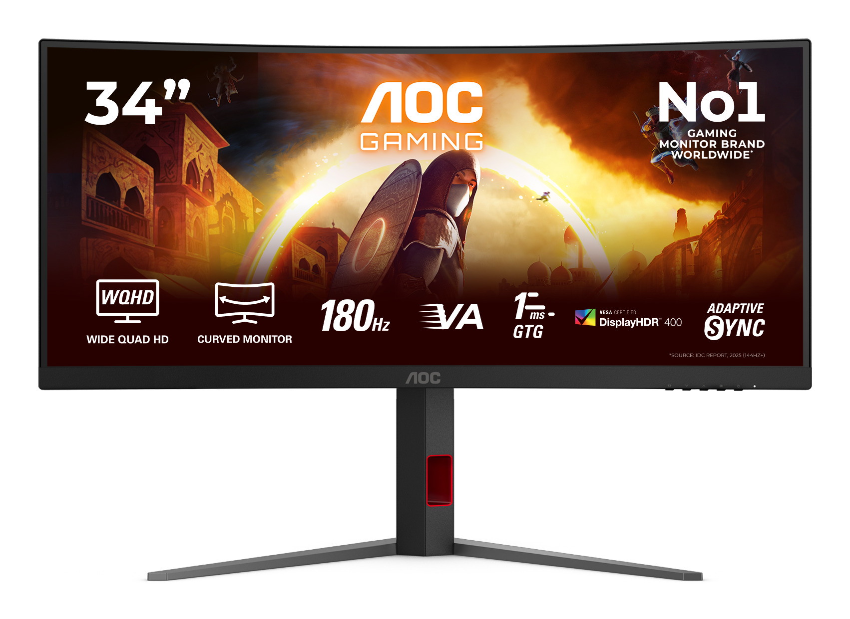 G4 CU34G4CA pantalla para PC 86,4 cm (34") 3440 x 1440 Pixeles Wide Quad HD Negro, Rojo