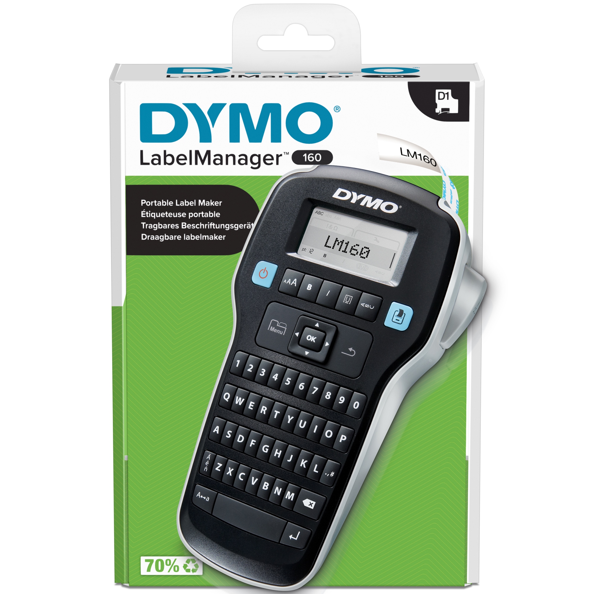 LabelManager 160 etiquetadora | Impresora de etiquetas portátil | Teclado QWERTY | Ideal para uso doméstico o de oficina