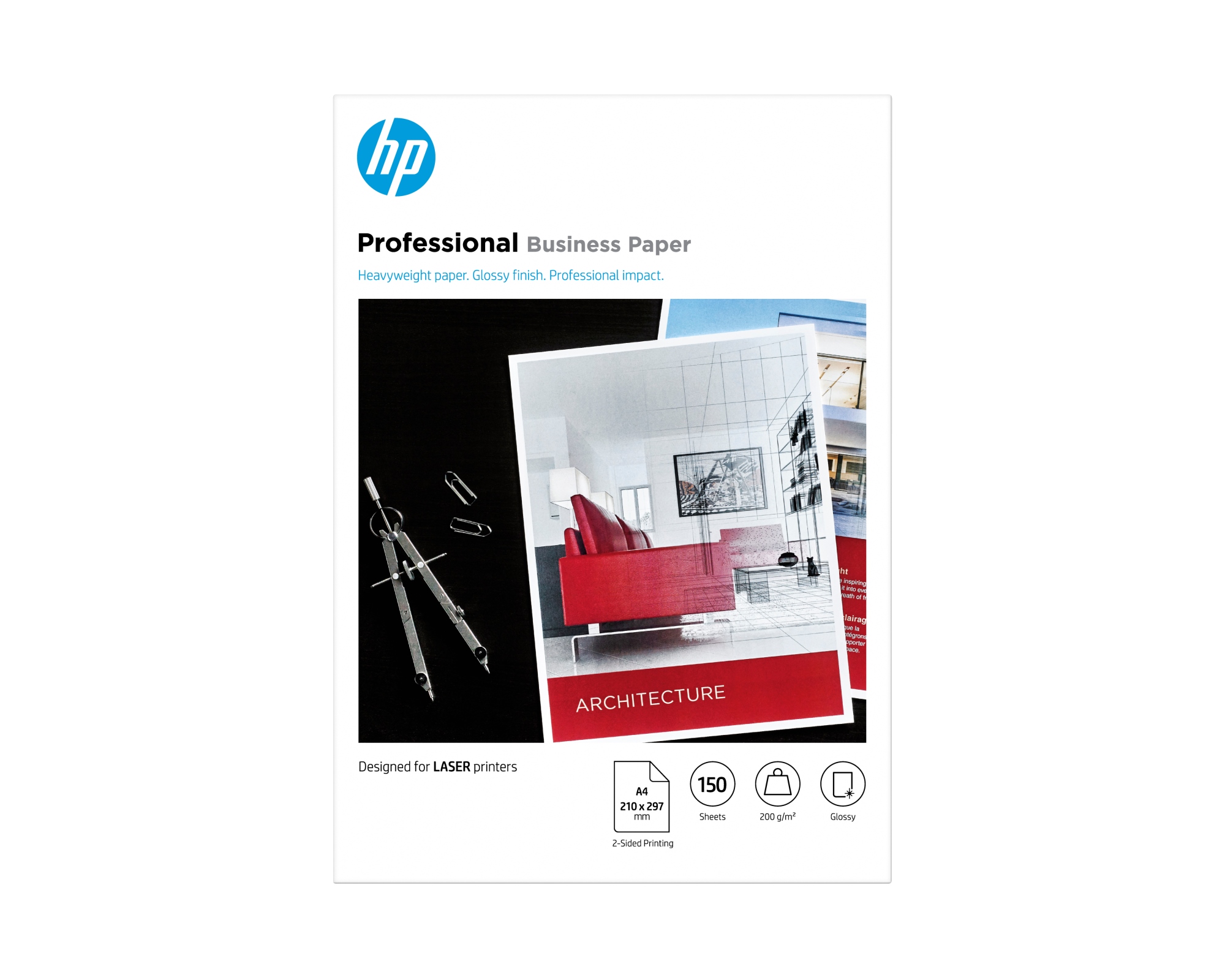 Papel de uso empresarial y profesional brillante de 200 g/m2 A4 (210 x 297 mm): 150 hojas