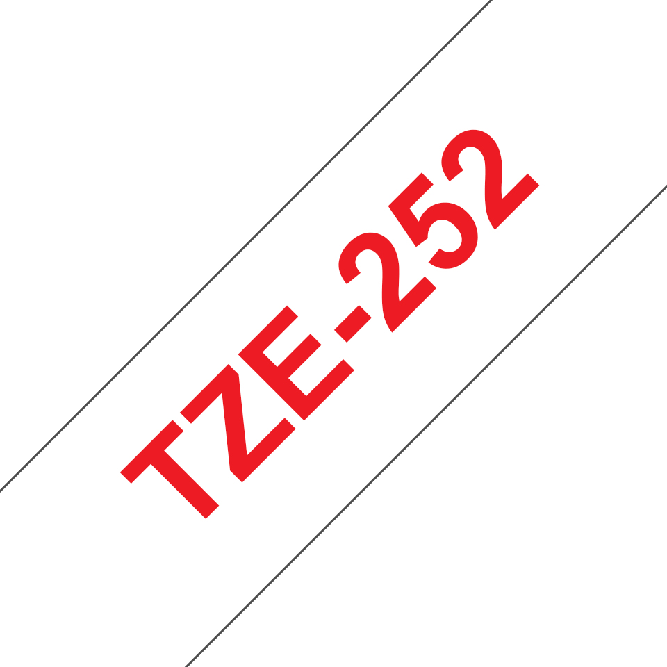 TZE-252 cinta para impresora de etiquetas Rojo sobre blanco