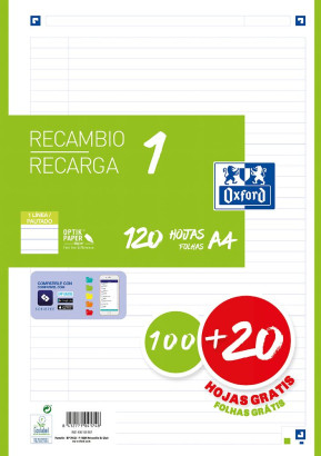 400158167 papel de cuaderno 210 x 297 mm (A4) 120 hojas