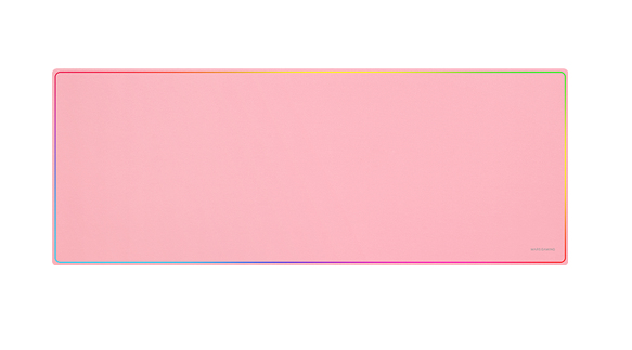 MMP224, Alfombrilla Gaming XXL 880x330mm, Diseño de Bordes Rainbow, Base Antideslizante de Caucho Natural, Superficie Nanotextil de Alta Precisión, Alfombrilla de Ratón Flexible, Rosa
