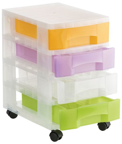 1004R SU TL cajonera para oficina Transparente, Blanco Polipropileno