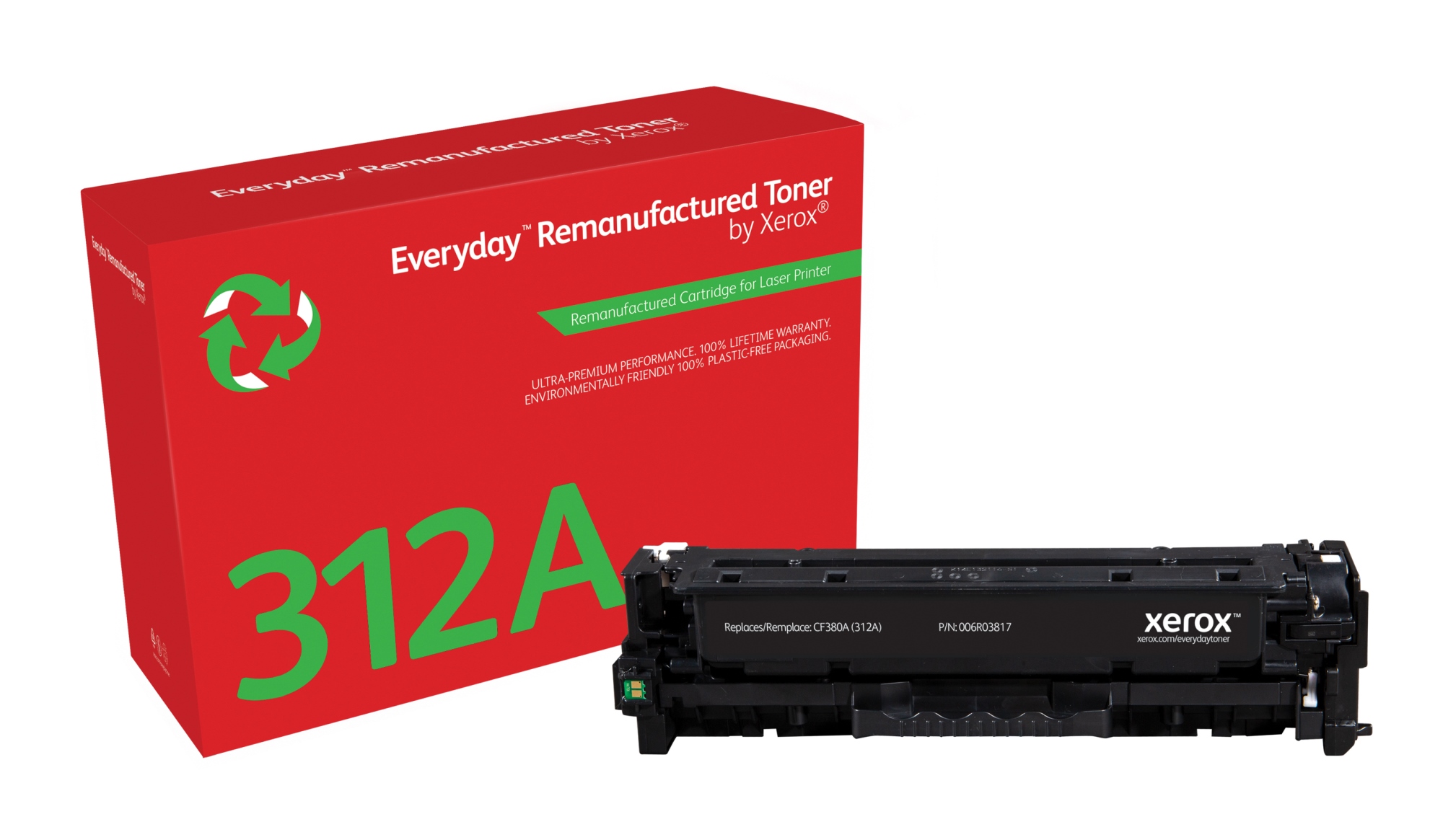 Everyday Tóner Everyday Negro remanufacturado de Xerox es compatible con HP 312A (CF380A), Capacidad estándar