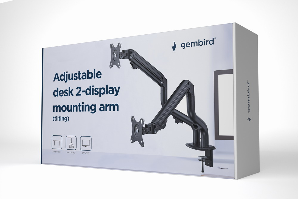 MA-DA2-02 soporte para monitor 81,3 cm (32") Escritorio Negro