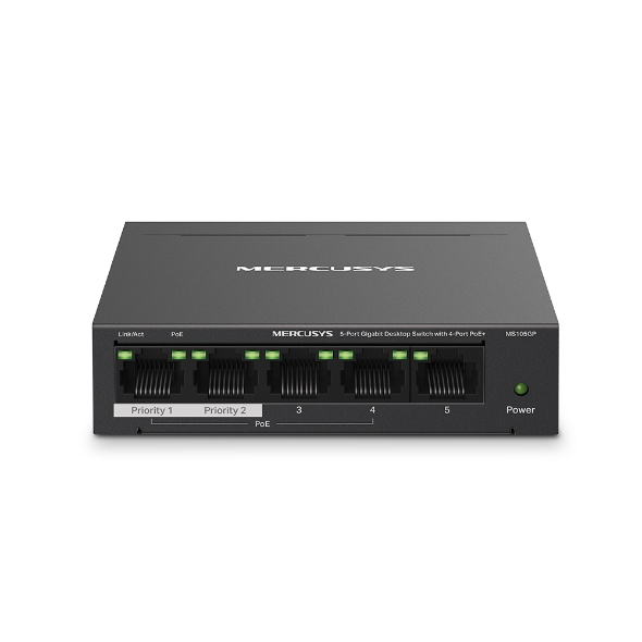MS105GP switch Gigabit Ethernet (10/100/1000) Energía sobre Ethernet (PoE) Negro