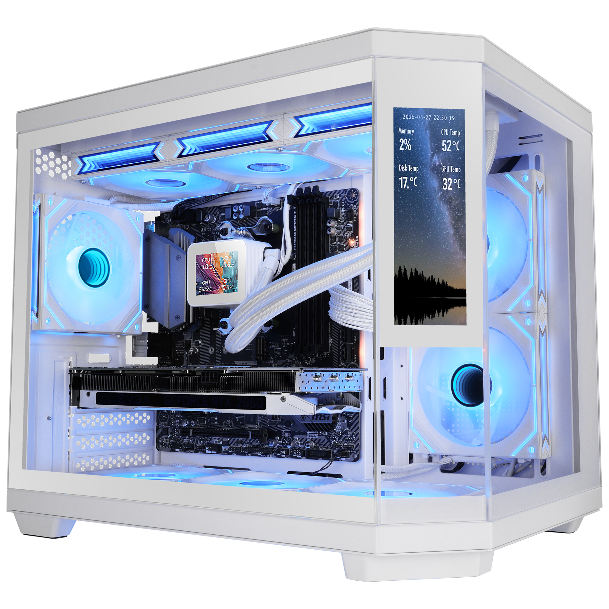 MC3TCORELCDMW carcasa de ordenador Mini Tower Blanco