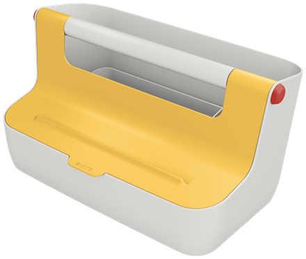 61250019 caja de almacenaje Rectangular Plástico Blanco, Amarillo