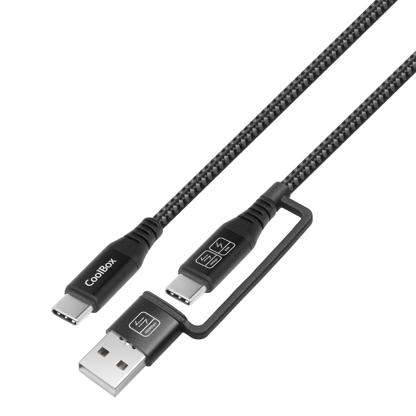 CABLE USB-C + A / USB-C DATOS 10GBPS + CARGA RAPIDA 60W