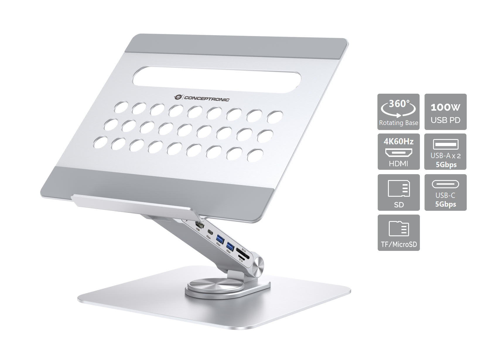 DONN27G soporte para ordenador portátil Plata