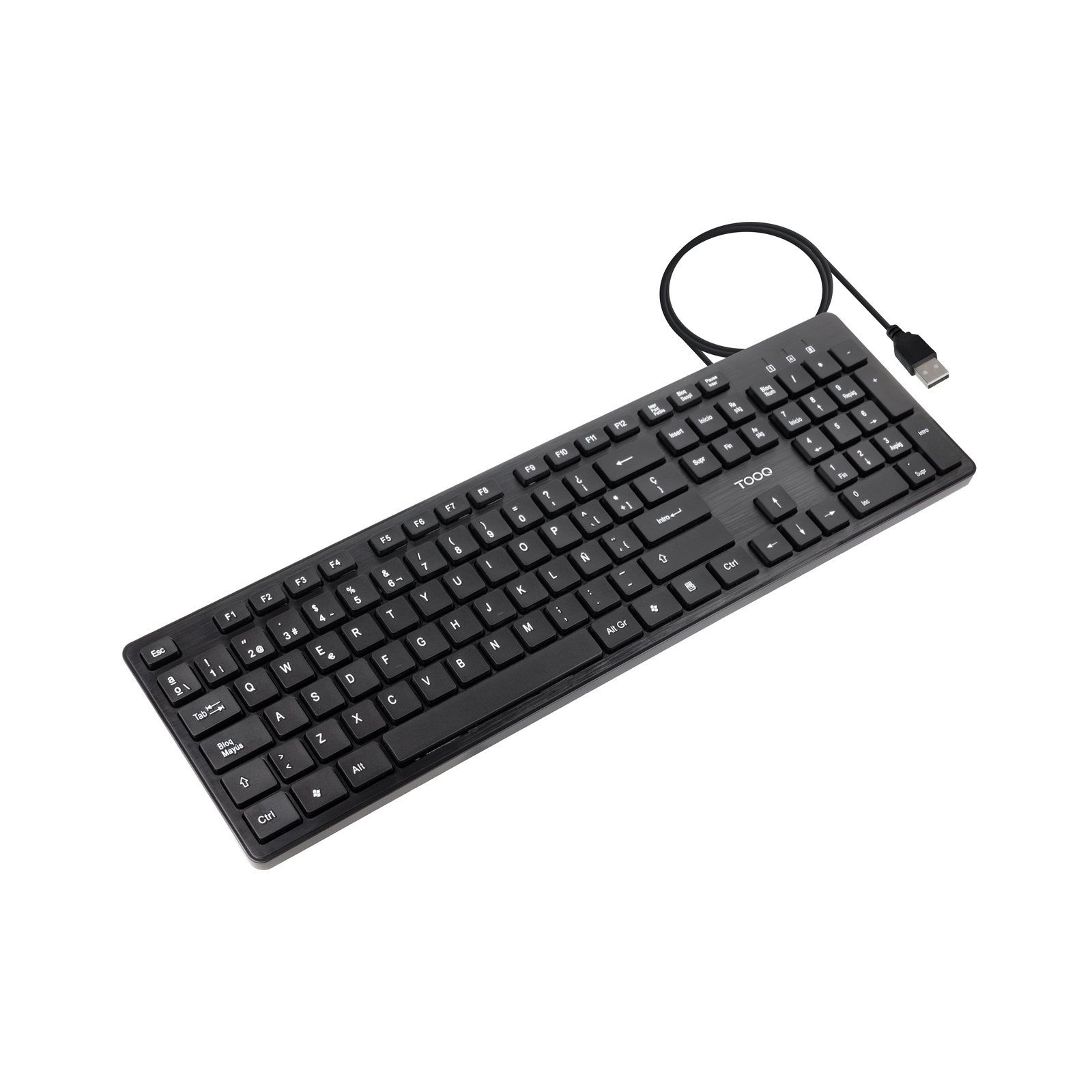 Teclado silencioso USB, 105 teclas, Negro