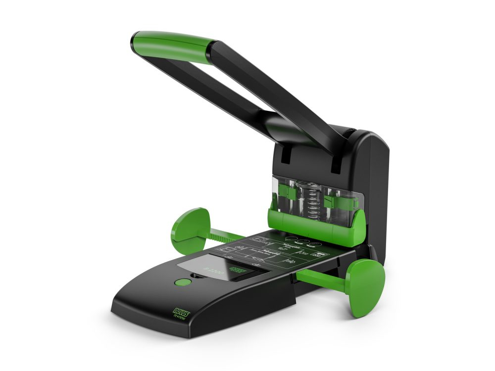 B 2200 re+new perforador de papel 200 hojas Negro, Verde