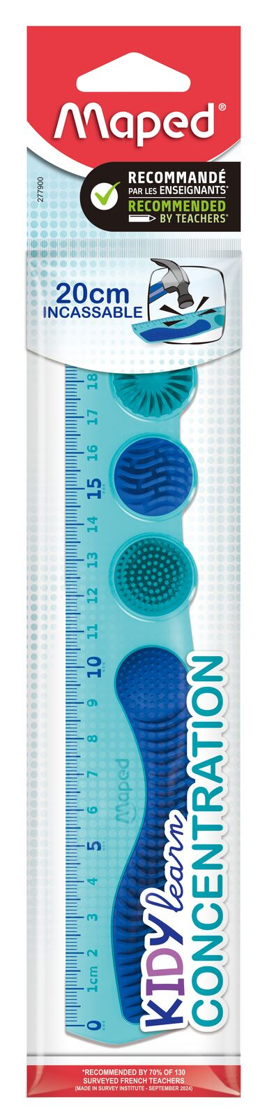 277900 Regla Regla de escritorio 200 mm Tereftalato de polietileno (PET) Azul 1 pieza(s)