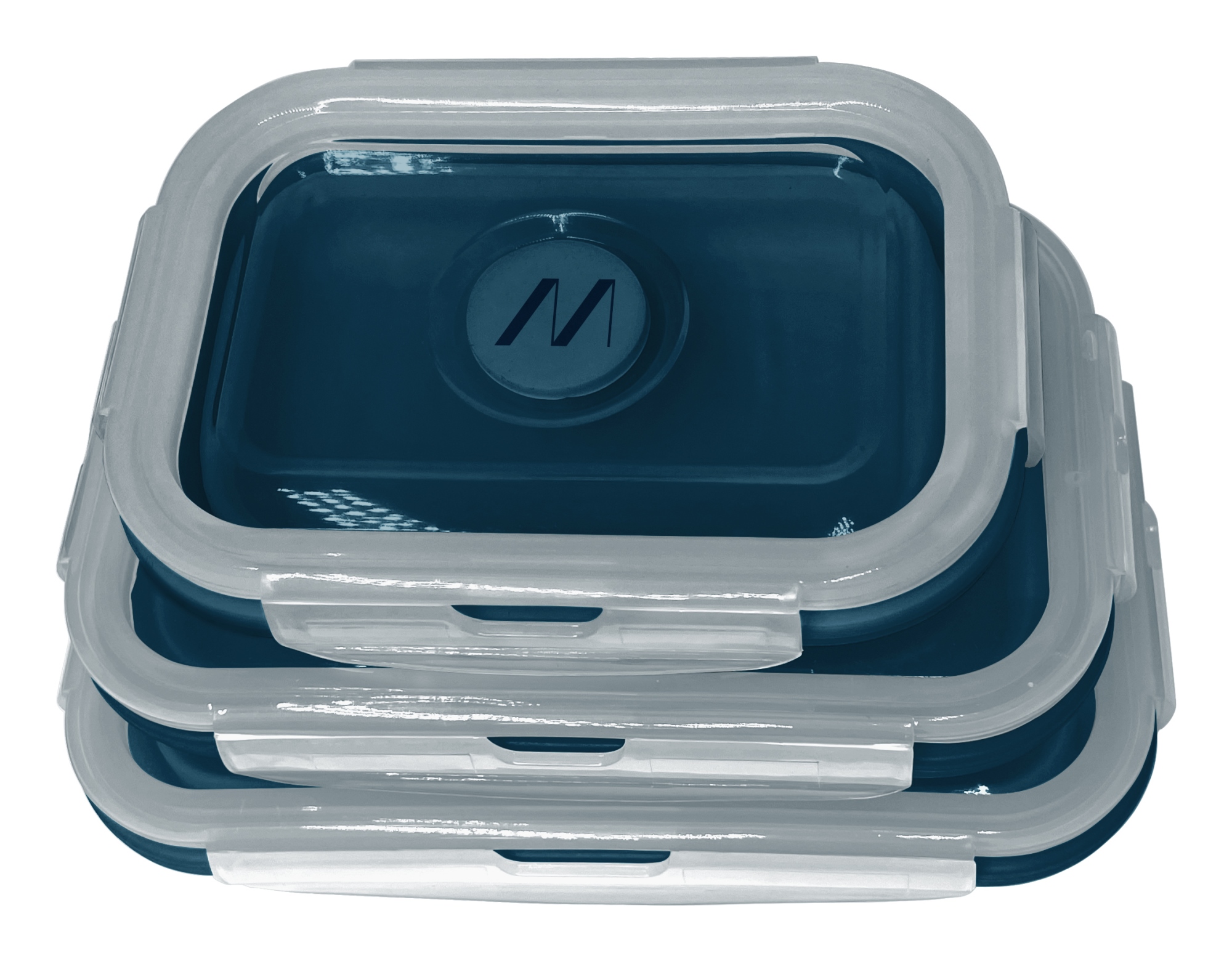 LUNCHBOXSETBL fiambrera Conjunto de fiambrera y bidón reutilizable Plástico, Silicona Azul 3 pieza(s)