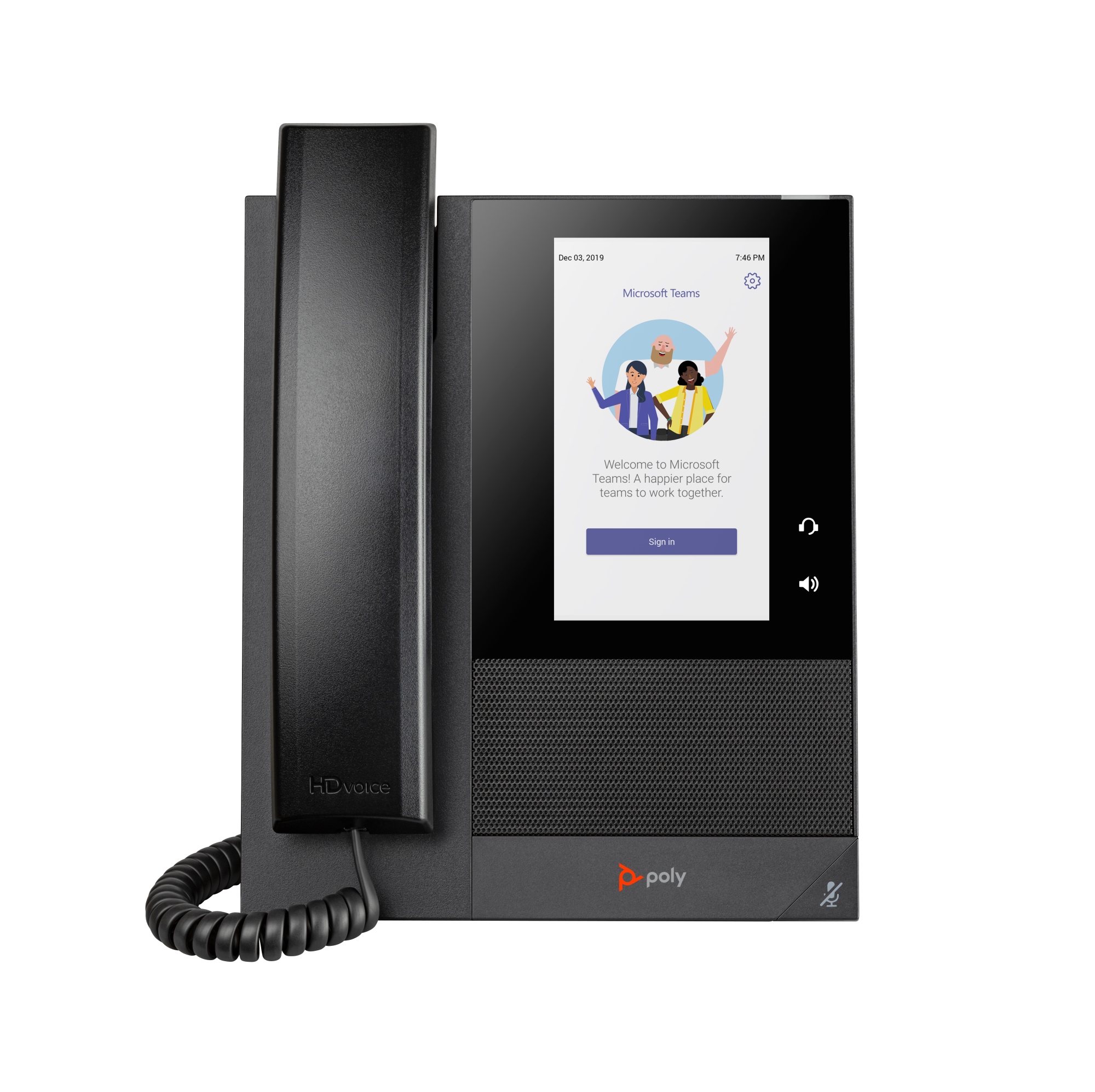 Teléfono multimedia empresarial Poly CCX 400 para Microsoft Teams y habilitado para alimentación a través de Ethernet (PoE)