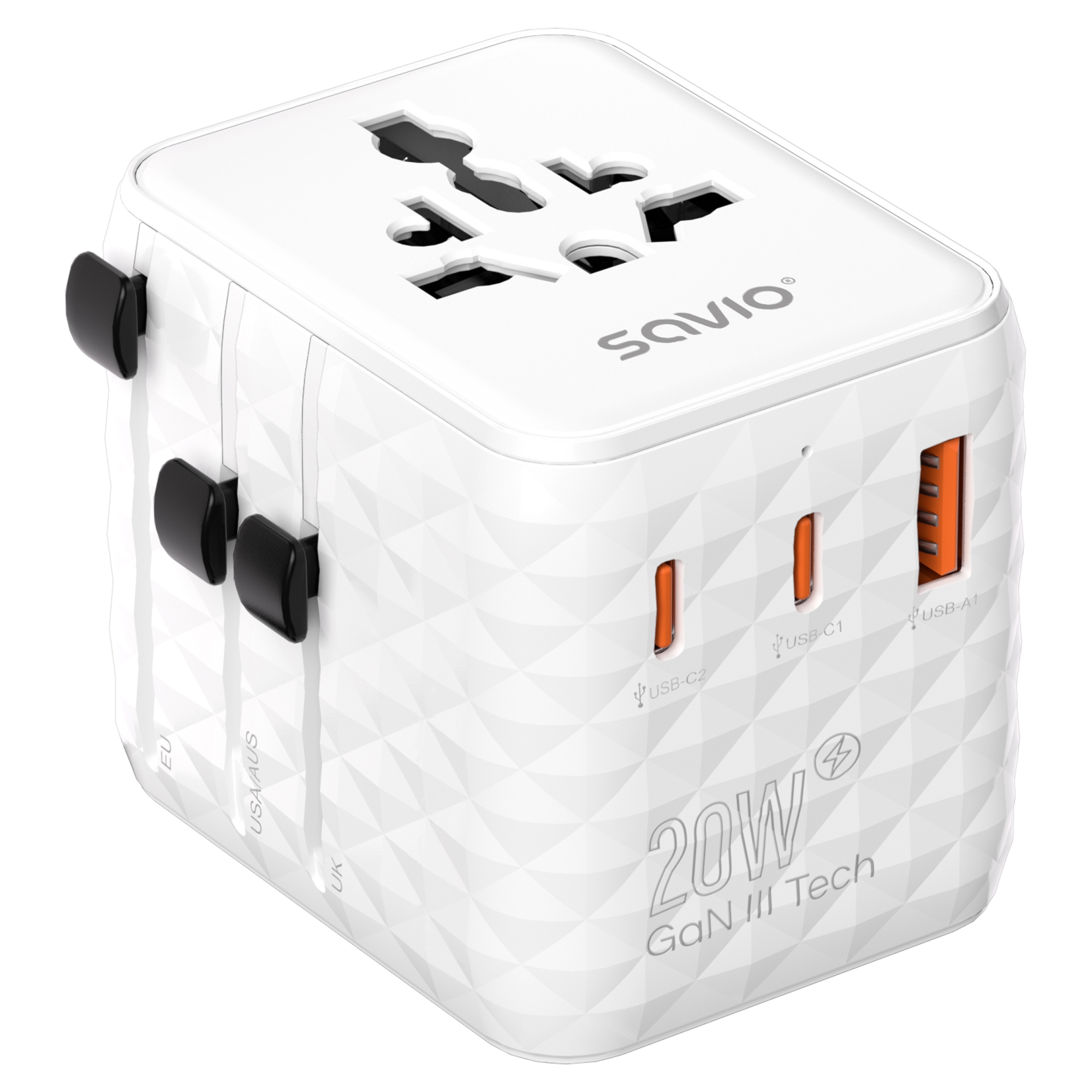 AP-08 adaptador e inversor de corriente 20 W Blanco