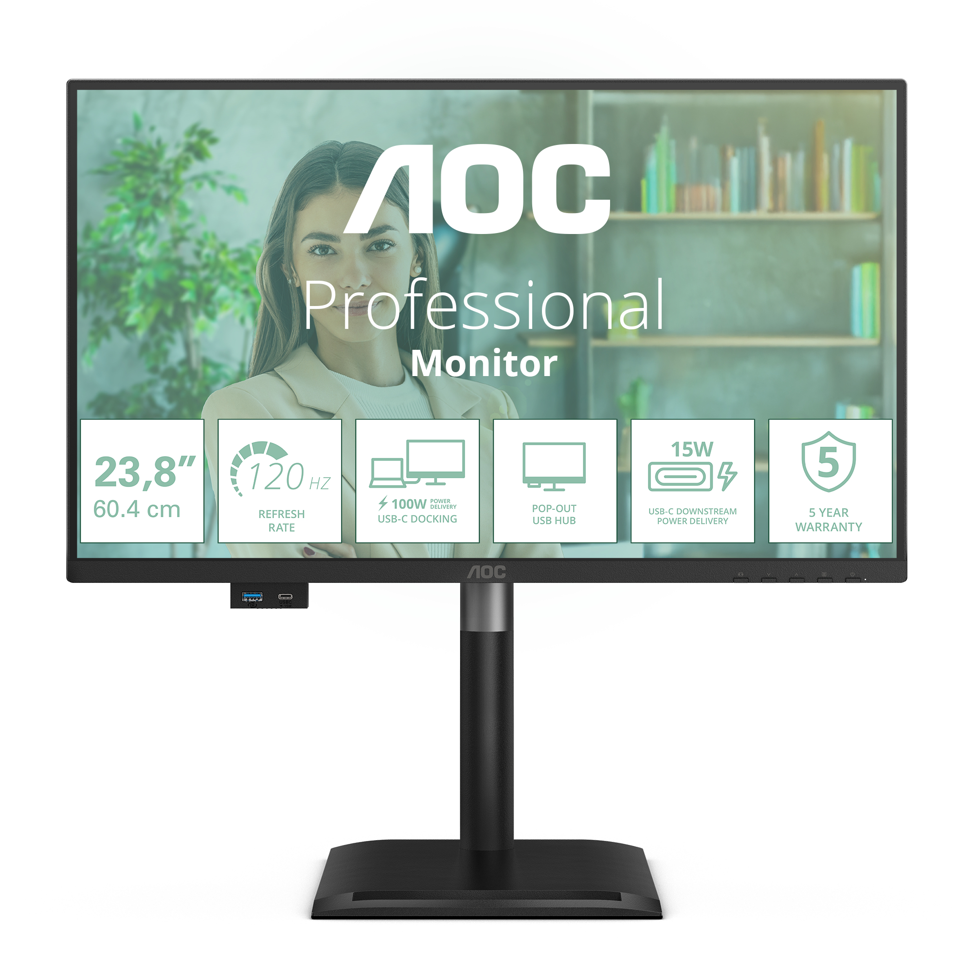 24P4CV pantalla para PC 60,5 cm (23.8") 1920 x 1080 Pixeles Full HD LED Negro