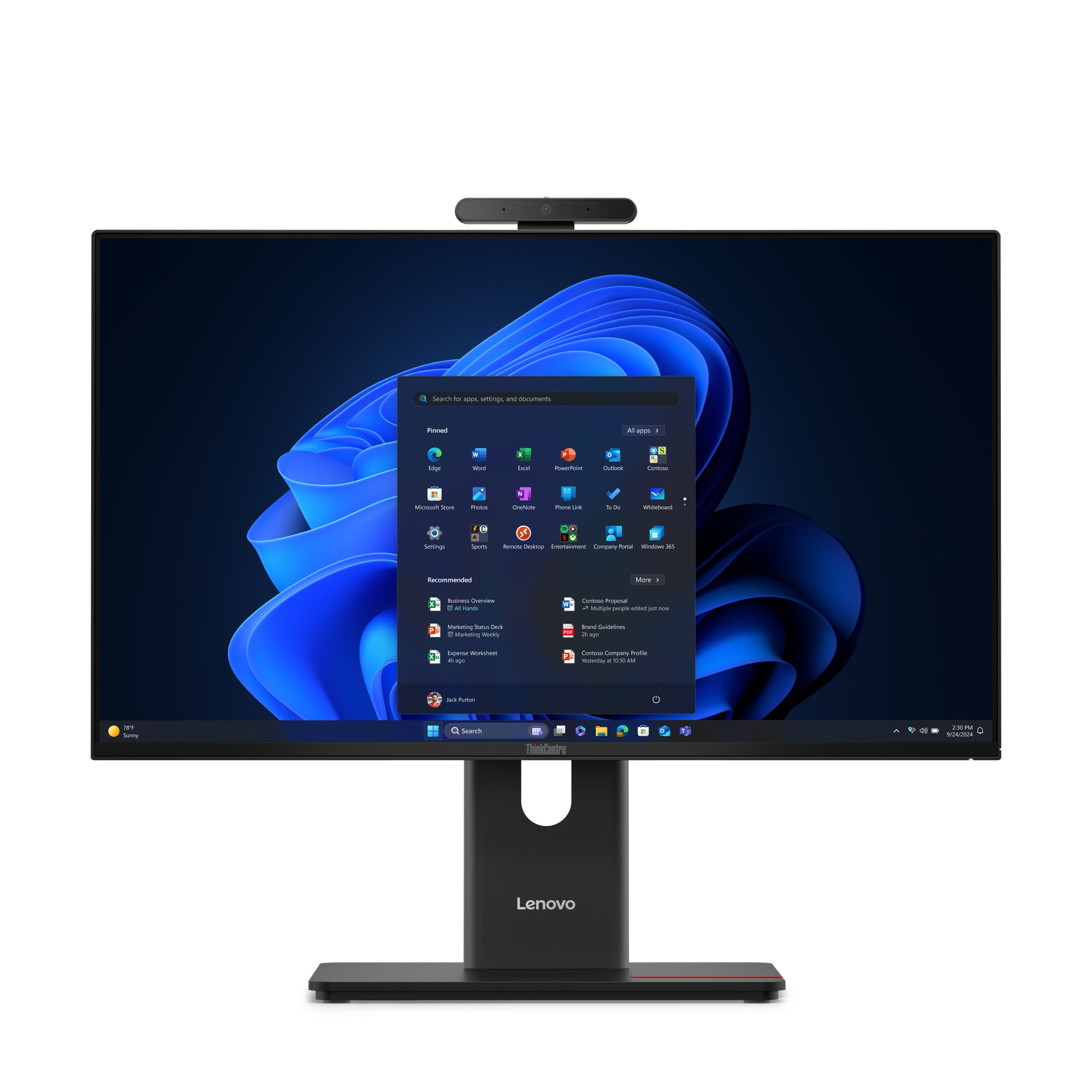 ThinkCentre M70a Gen 6 Intel Core Ultra 5 225T 60,5 cm (23.8") 1920 x 1080 Pixeles PC todo en uno 16 GB DDR5-SDRAM 512 GB SSD Windows 11 Pro Wi-Fi 6E (802.11ax) Negro