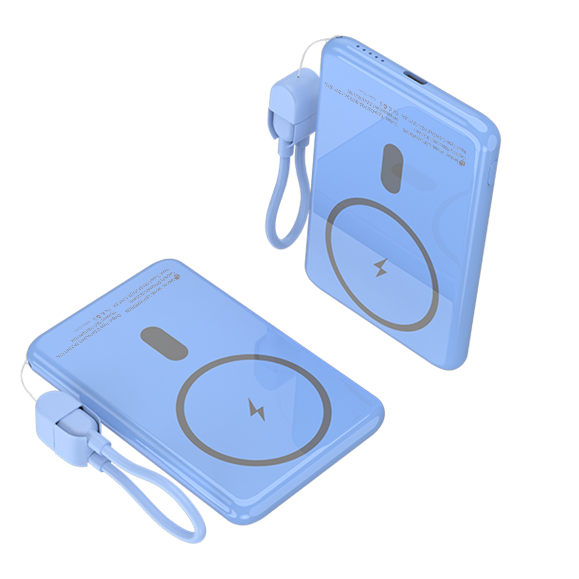 Power Bank inalámbrico 5000mAh 20W Azul