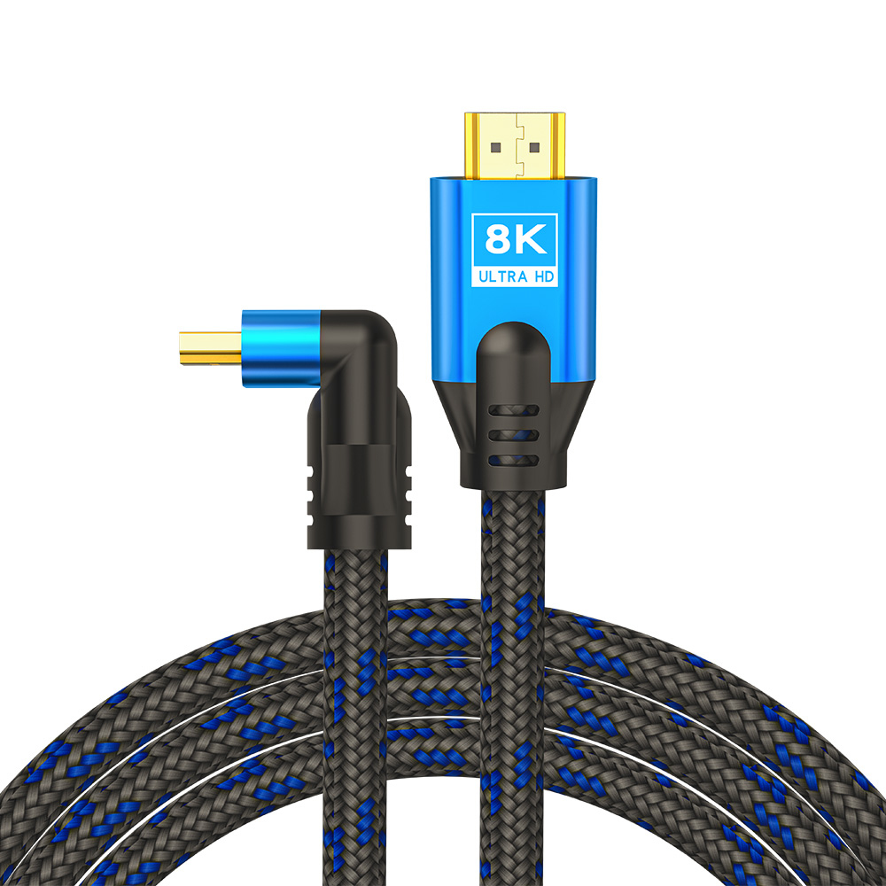 CL-147 Kabel HDMI v2.1, ktowy,1.8m, mied, oplot baweniany, metalowe wtyczki cable HDMI 1,8 m HDMI tipo A (Estándar) Negro, Azul