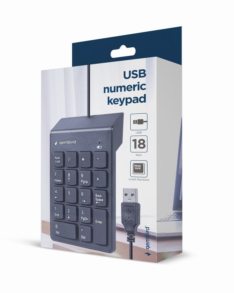 KPD-U-03 teclado numérico Portátil/PC USB Negro