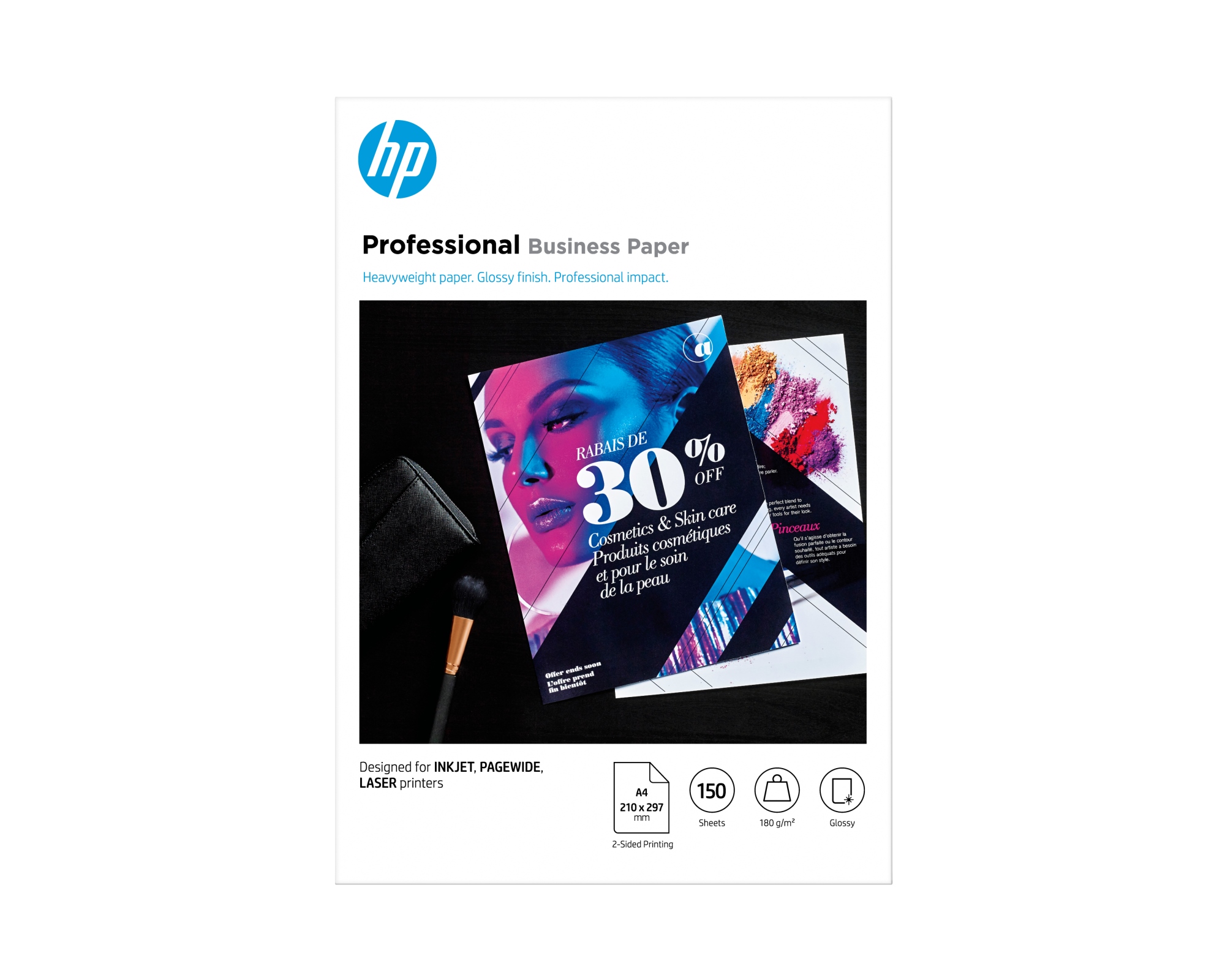 Papel de uso empresarial y profesional brillante de 180 g/m2 A4 (210 x 297 mm): 150 hojas