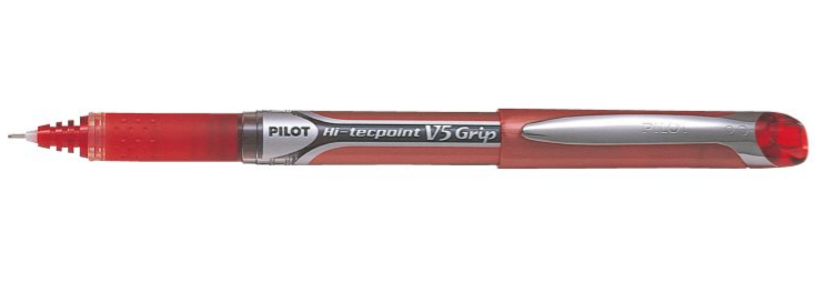 Hi-Tecpoint V5 Grip Rojo Bolígrafo Fino