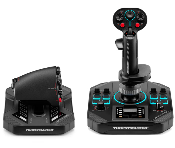 Sol-R 4 HOTAS Negro USB Joystick/Palanca de control lateral + cuadrante de aceleración Analógico/Digital PC