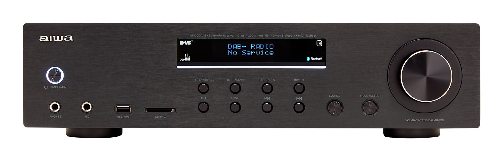 AMR-200DAB/BK amplificador de audio 2.0 canales Hogar Negro