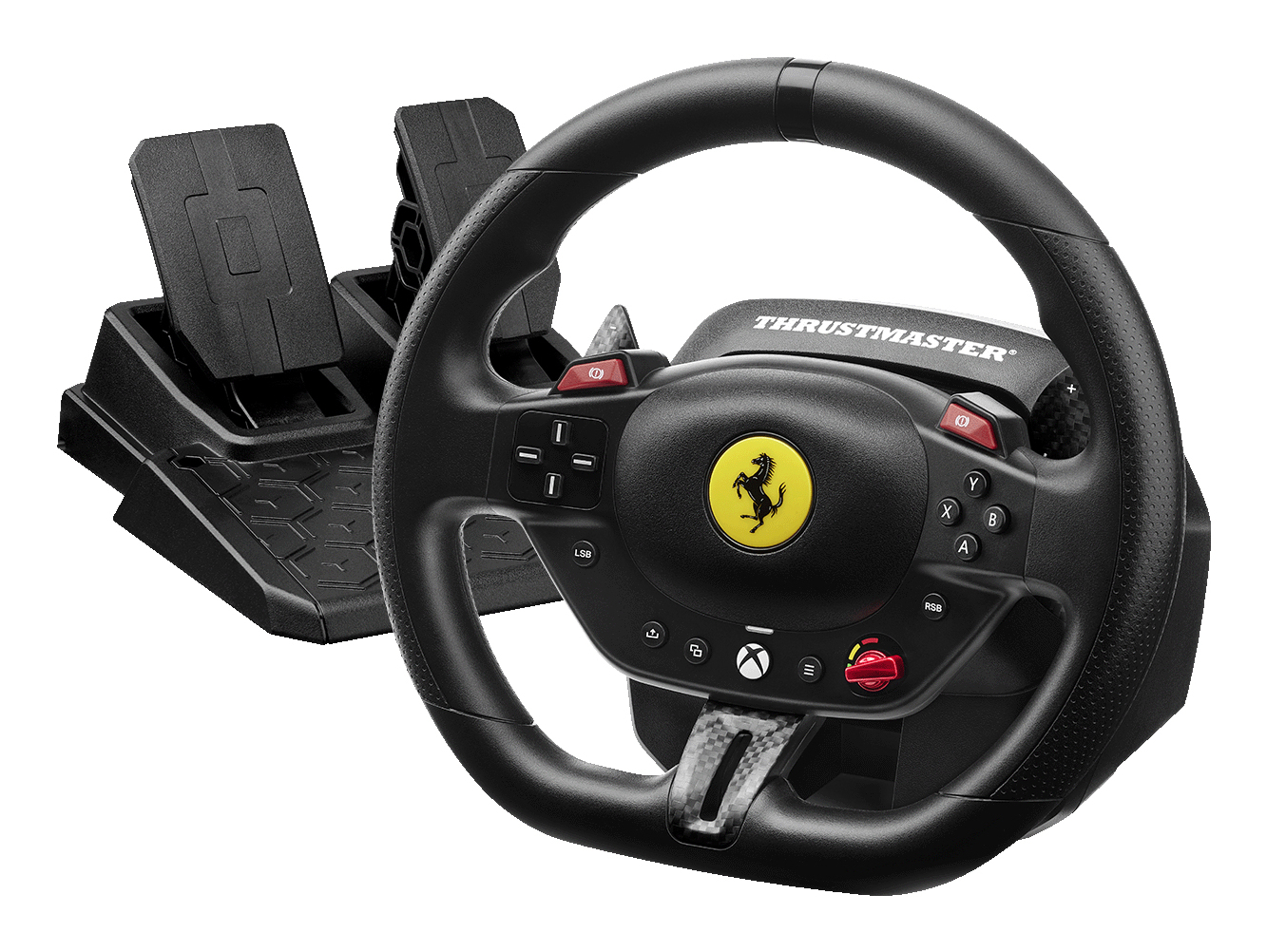 T98 Ferrari 296 GTS Negro USB Volante + Pedales Analógico/Digital PC, Xbox One, Xbox Series S, Xbox Series X, Xbox One X, Xbox One S