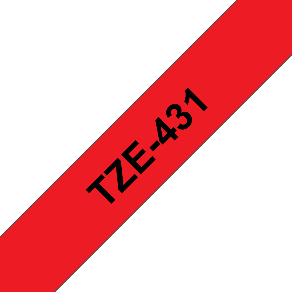 TZE-431 cinta para impresora de etiquetas Negro sobre rojo
