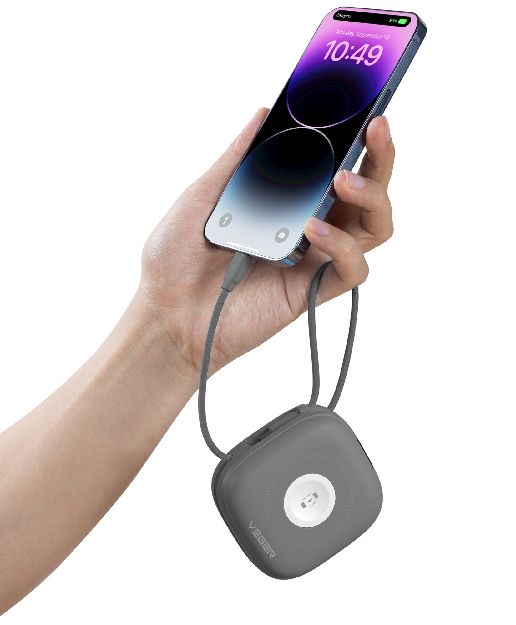 W1185 10000 mAh Cargador inalámbrico Gris
