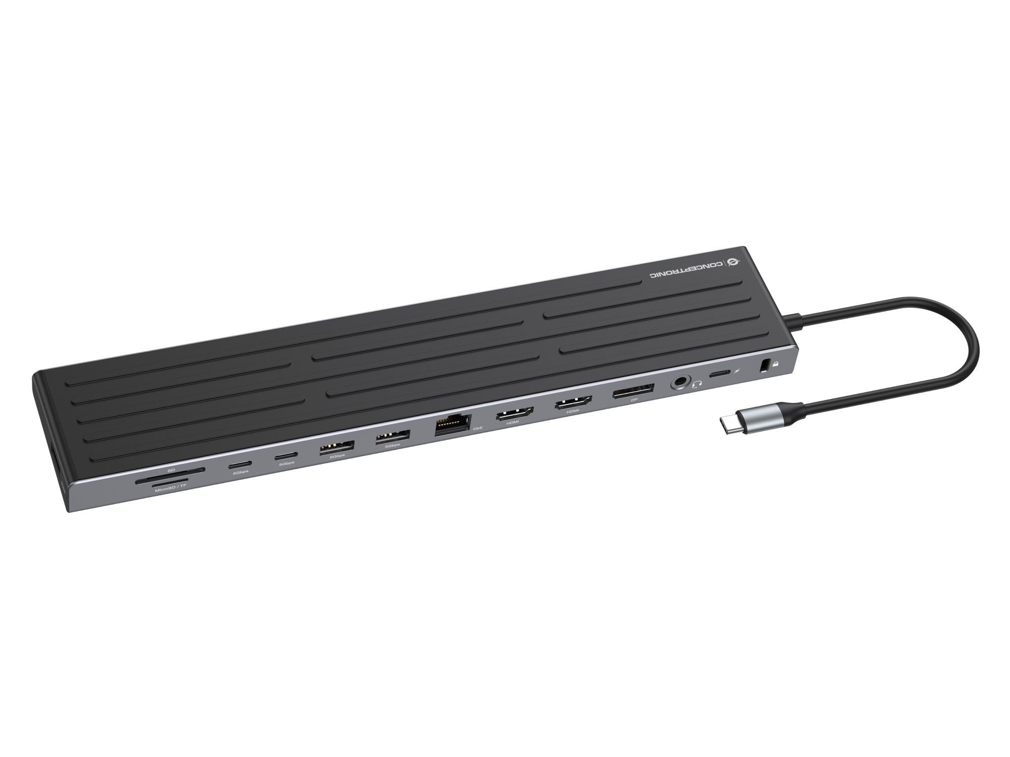 DONN32B base para portátil y replicador de puertos Alámbrico USB 3.2 Gen 1 (3.1 Gen 1) Type-C Gris, Plata