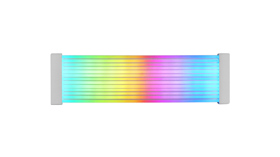 MCA-24X, Cable de Alimentación ARGB 24PIN ATX para Placa Base, LEDs Ultra-brillantes, Iluminación ARGB Sincronizada, Cable Monocapa de Silicona Flexible con Tira de Luz Lateral
