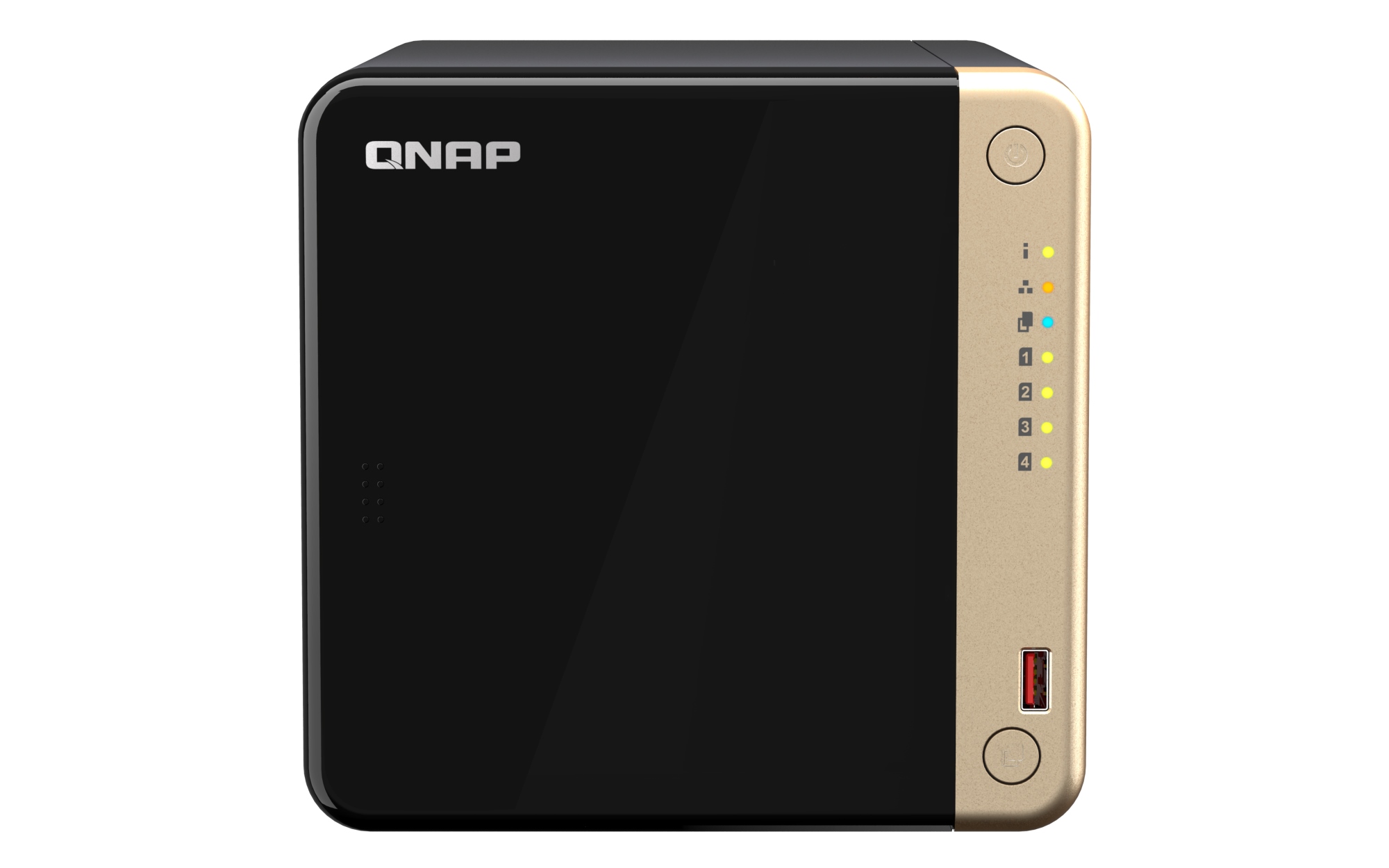 TS-464 NAS Torre Intel® Celeron® N5095 8 GB DDR4 32 TB Unidad de disco duro QNAP Turbo System Negro, Oro