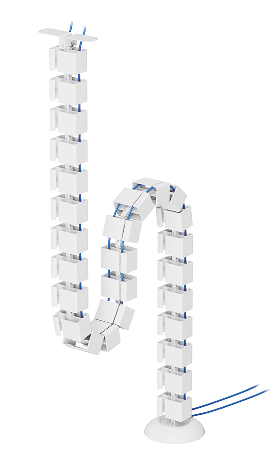 ADS06-130WH Organizador vertebral de cables - fijación con tornillos - universal