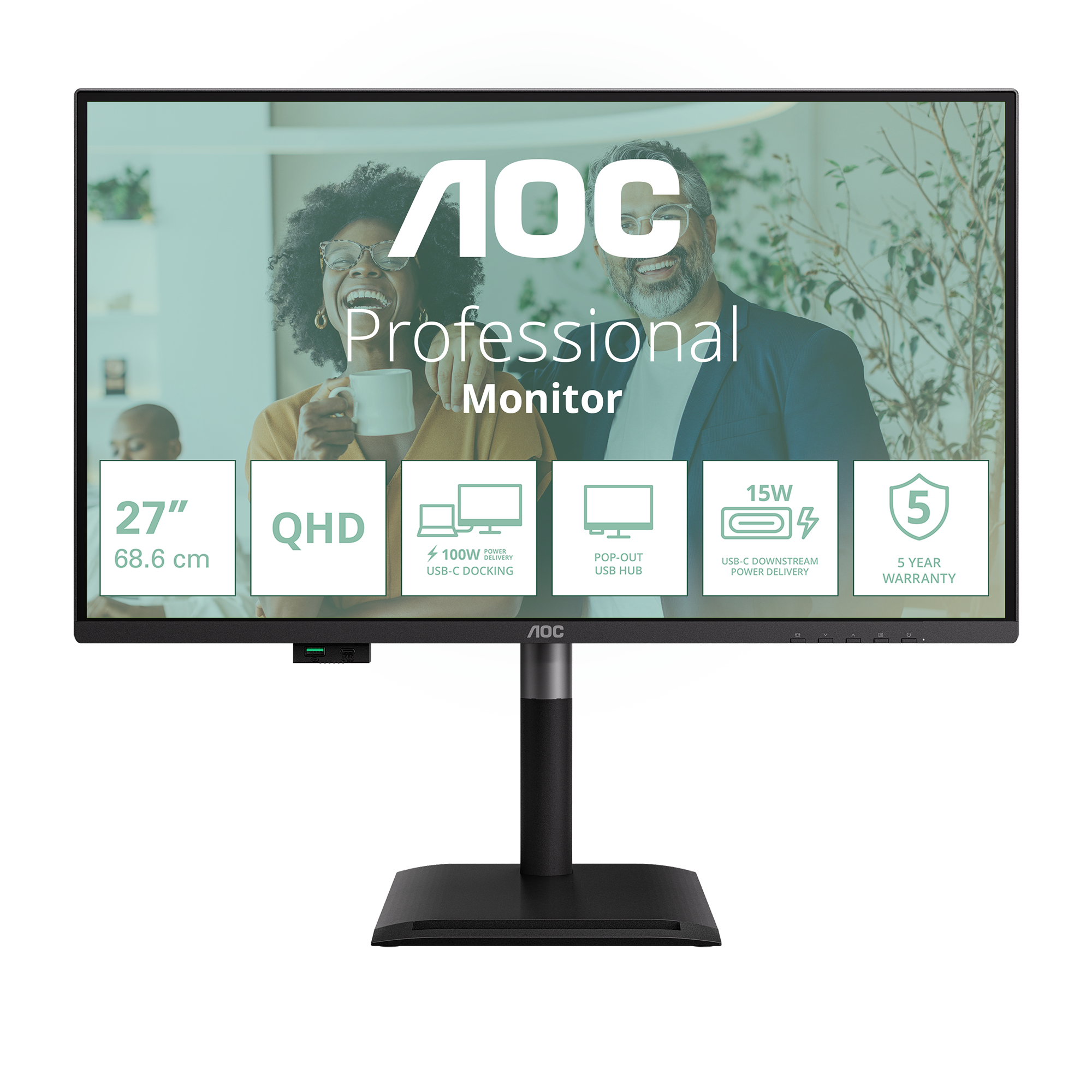 Q27P4CV pantalla para PC 68,6 cm (27") 2560 x 1440 Pixeles Quad HD LED Negro