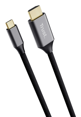 25630 cambiador de género para cable USB-C HDMI Negro, Plata
