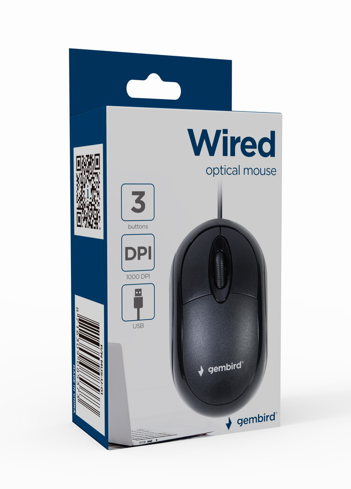 MUS-U-01 ratón Ambidextro USB tipo A Óptico 1000 DPI
