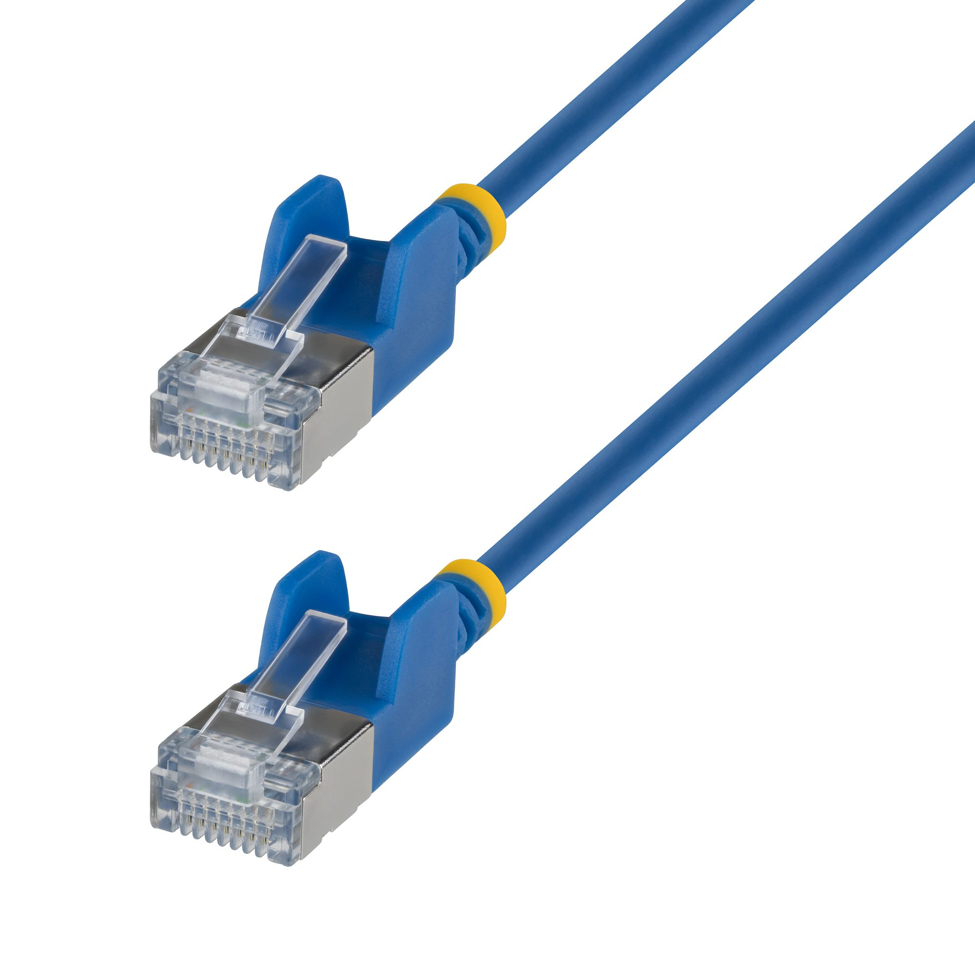 Cable Ethernet CAT6a Ultra Delgado de 80cm Azul - Cable de Red Snagless RJ45 FTP con Alambre de Cobre Puro 34AWG - Latiguillo de Red - Probado con Canal Fluke