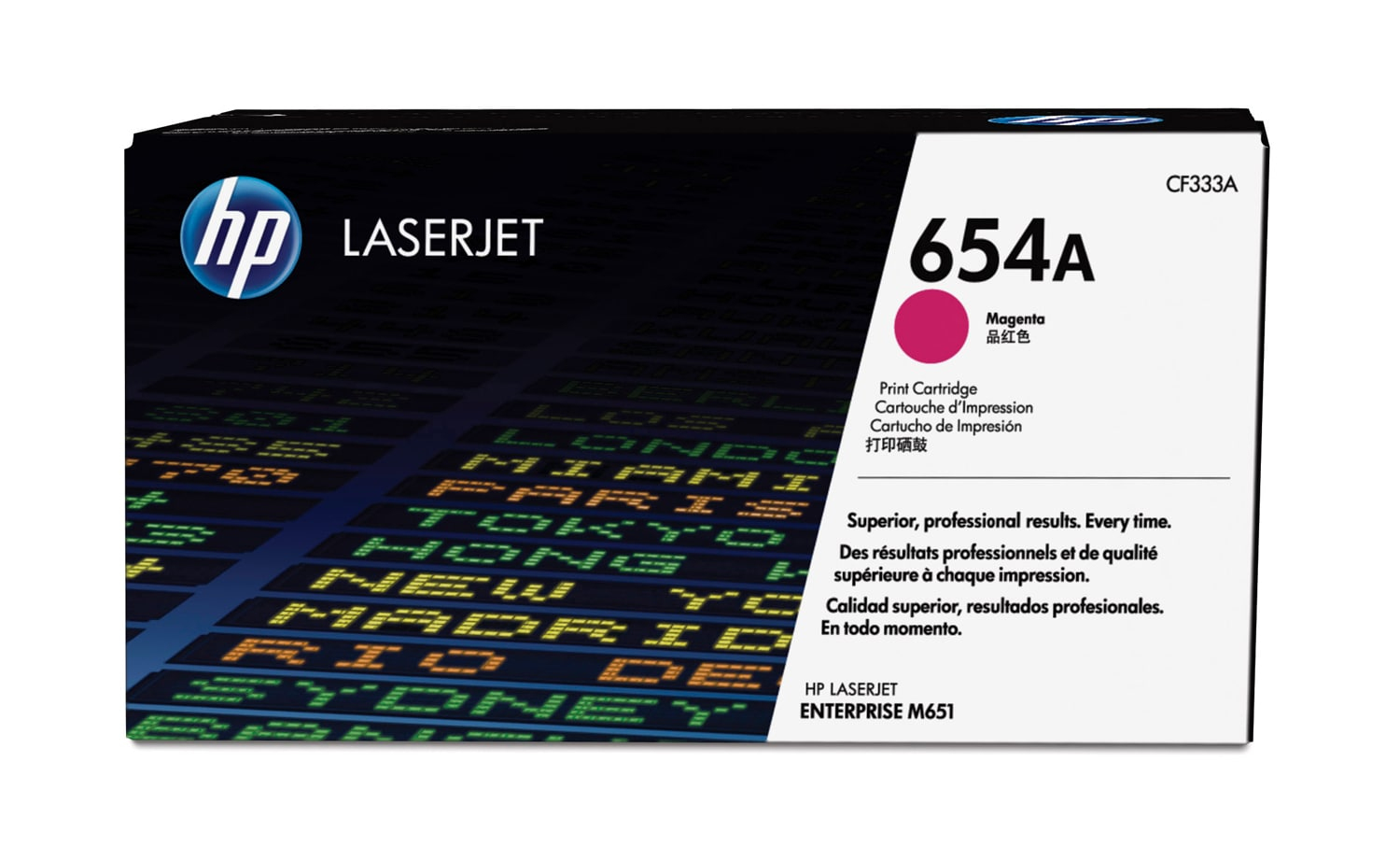 Cartucho de tóner original LaserJet 654A magenta