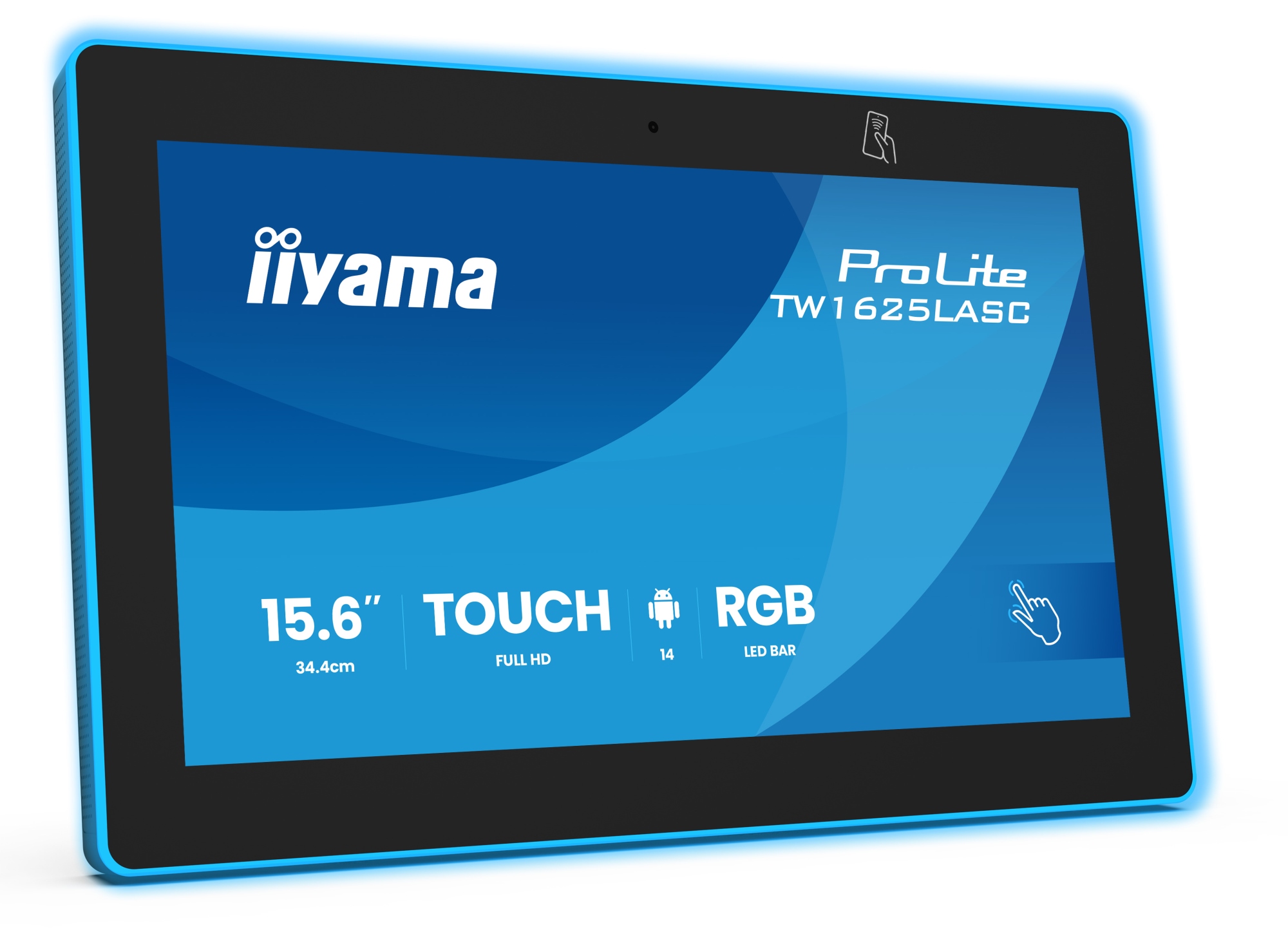 TW1625LASC-B3PNR pantalla para sala de reuniones 39,6 cm (15.6") 1920 x 1080 Pixeles LED Wi-Fi 6 (802.11ax), Wi-Fi 5 (802.11ac), Wi-Fi 4 (802.11n), 802.11g, 802.11a, 802.11b Negro Bluetooth