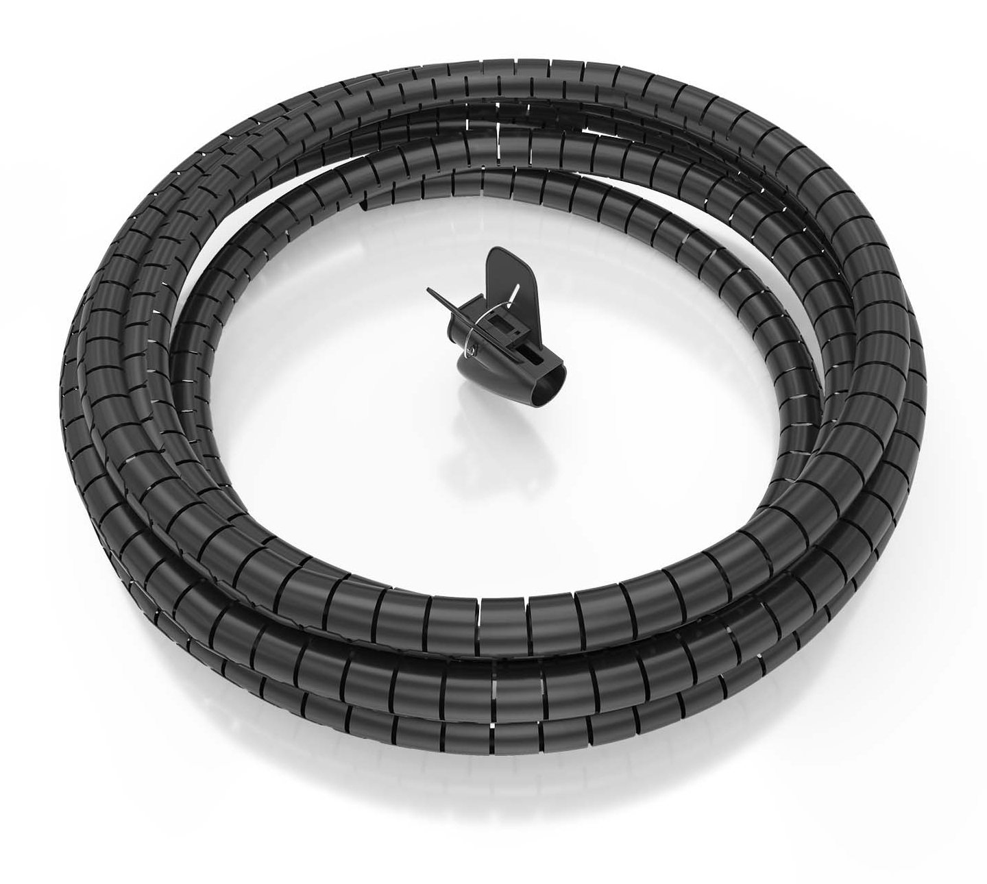 Organizador de cable en espiral 25mm, Negro, 6.0m