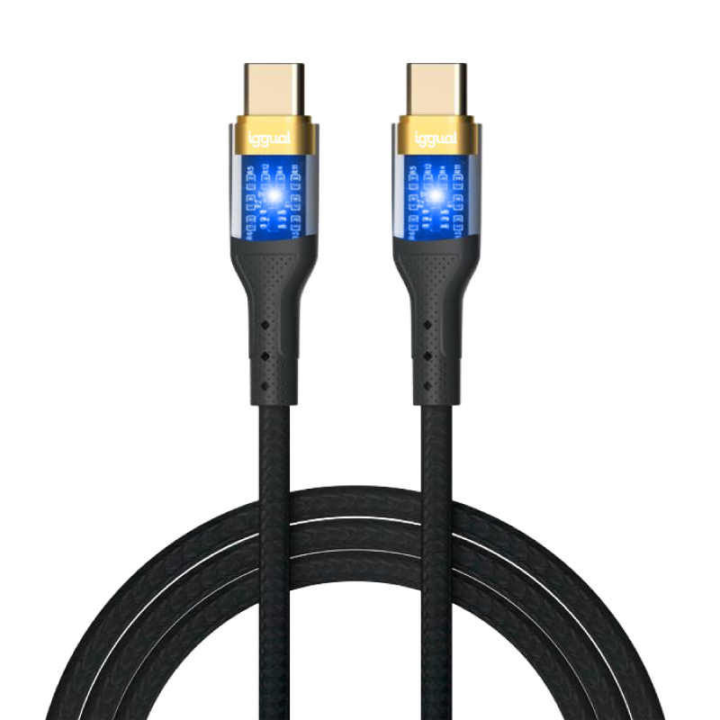 Cable tipo C a tipo C 3A 1 metro trenzado LED