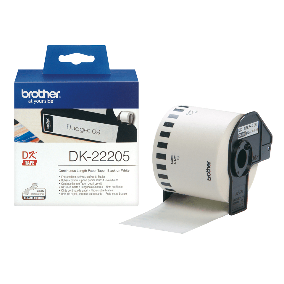 DK-22205 cinta para impresora de etiquetas Negro sobre blanco