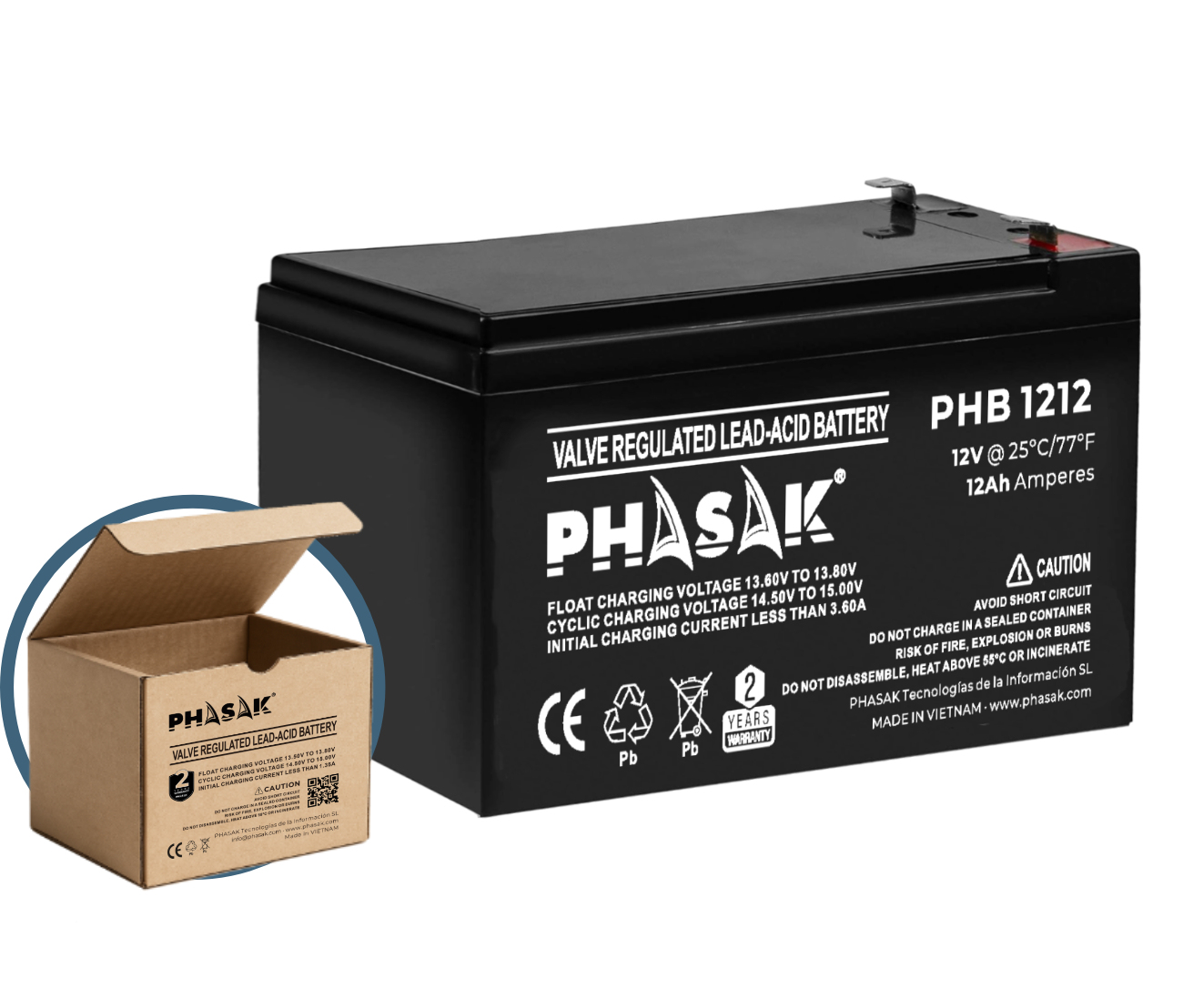 Batería 12V 12Ah - PHB 1212