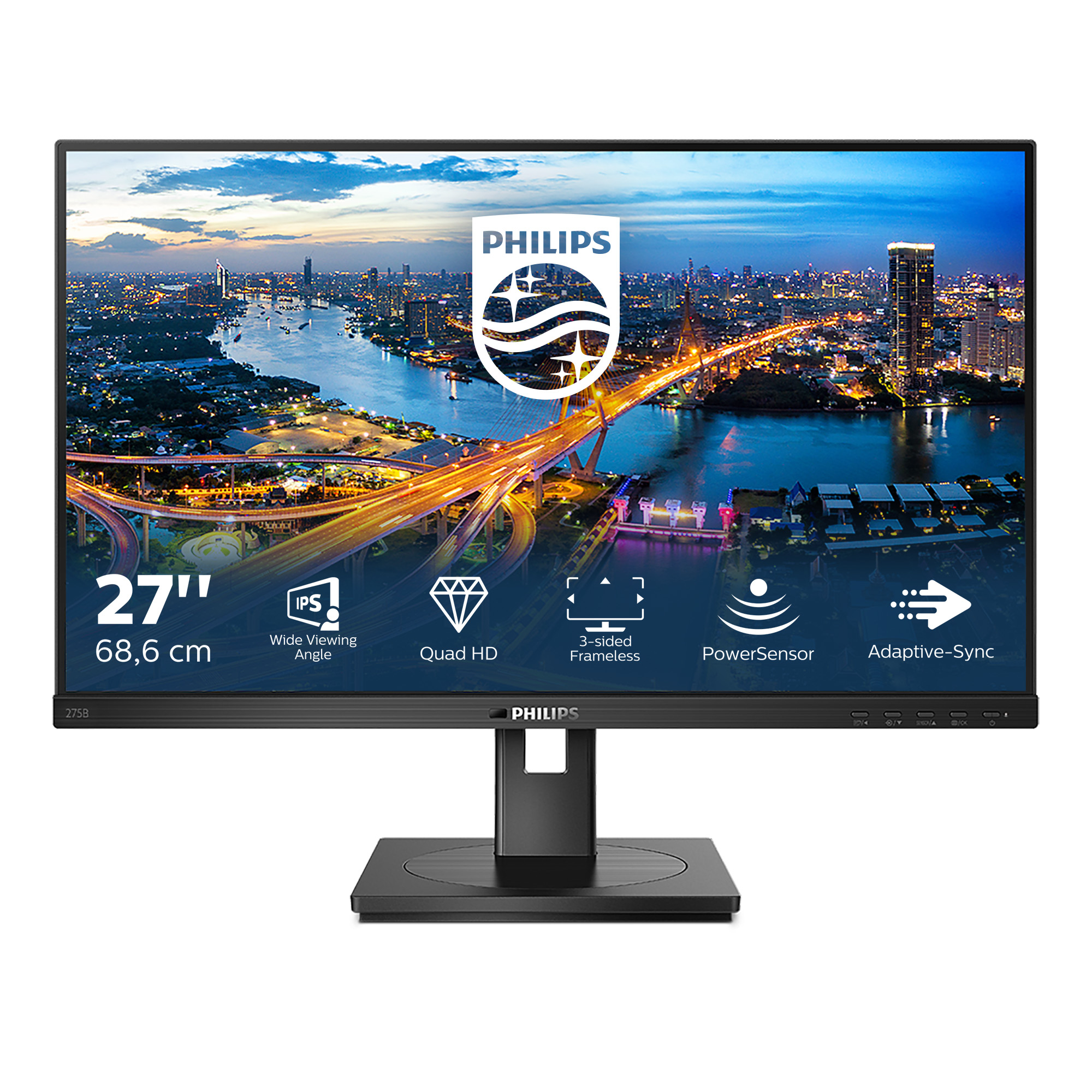 B Line 275B1/00 pantalla para PC 68,6 cm (27") 2560 x 1440 Pixeles 2K Ultra HD LCD Negro